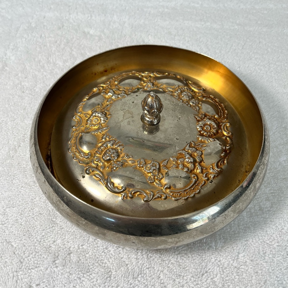 Antique Silver Plated Lidded Dish